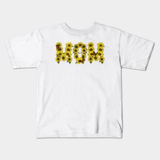 Mom Sunflowers Word Art Kids T-Shirt